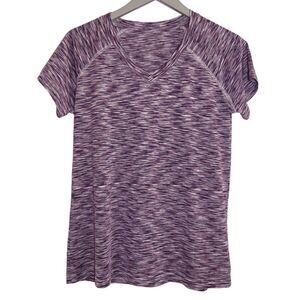 Athletic Collection by 26 International Purple Space Dye V-Neck T-Shirt L‎